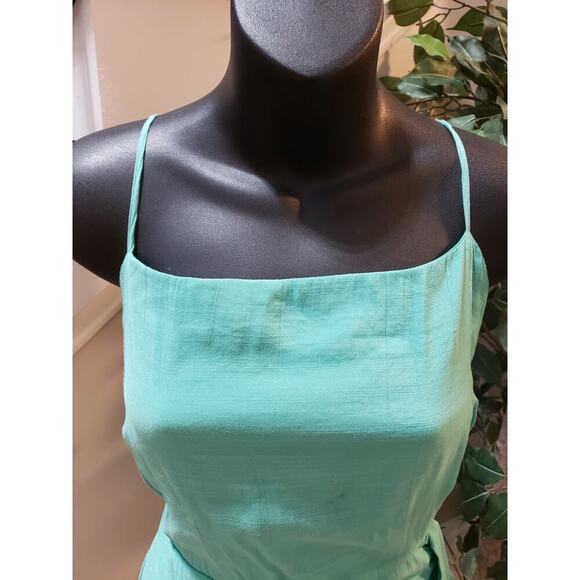 Nine West Shift Dress Women's L Teal Lined Side Tie Sleeveless Adjustable Straps - Picture 14 of 15